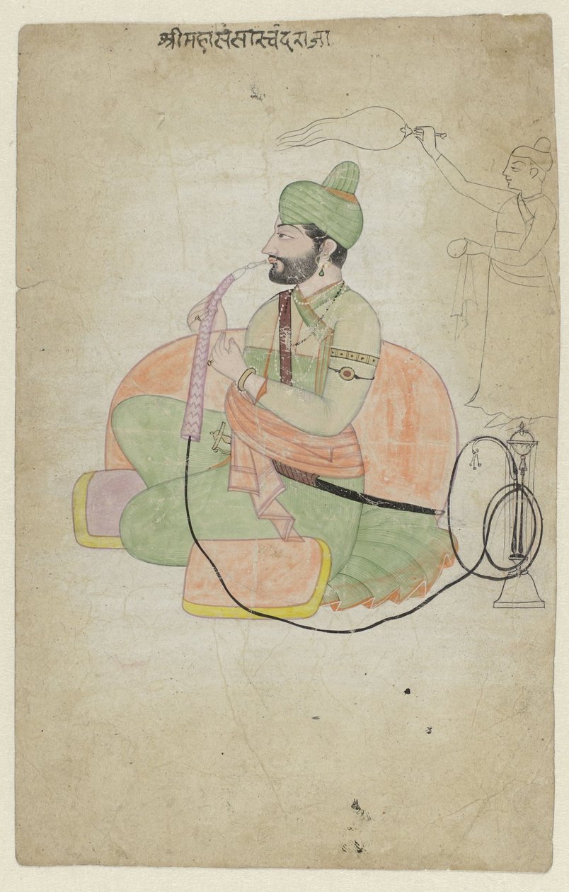 Portret van Sansar Chand, posthum af Anonymous