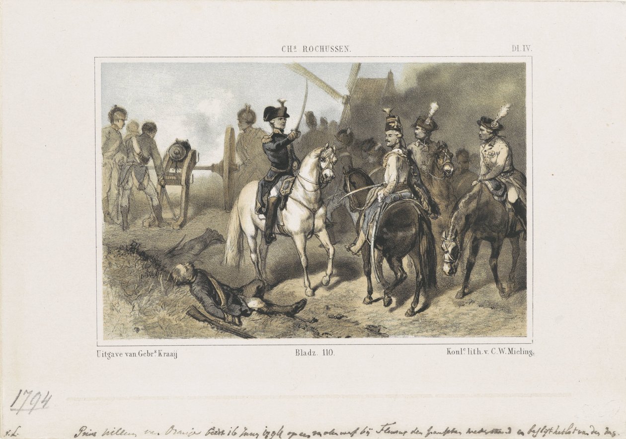 Prins William i slaget ved Fleurus, 1794 af Anonymous