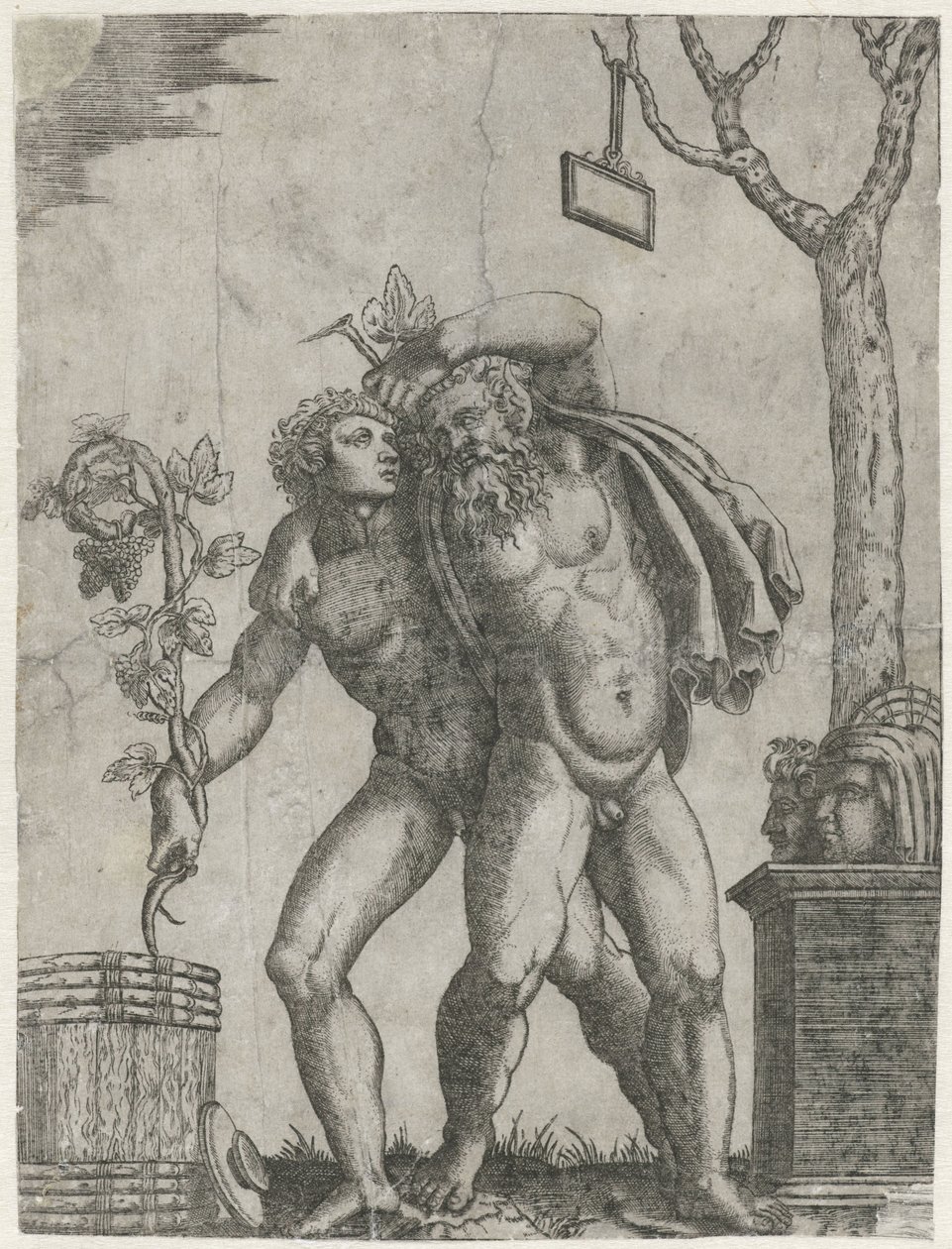 Silenus støttet af en ung Bacchant af Anonymous