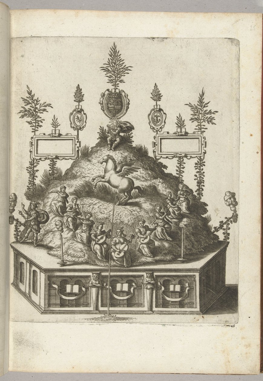 Scene med Apollo på Parnassus, 1594 af Anonymous