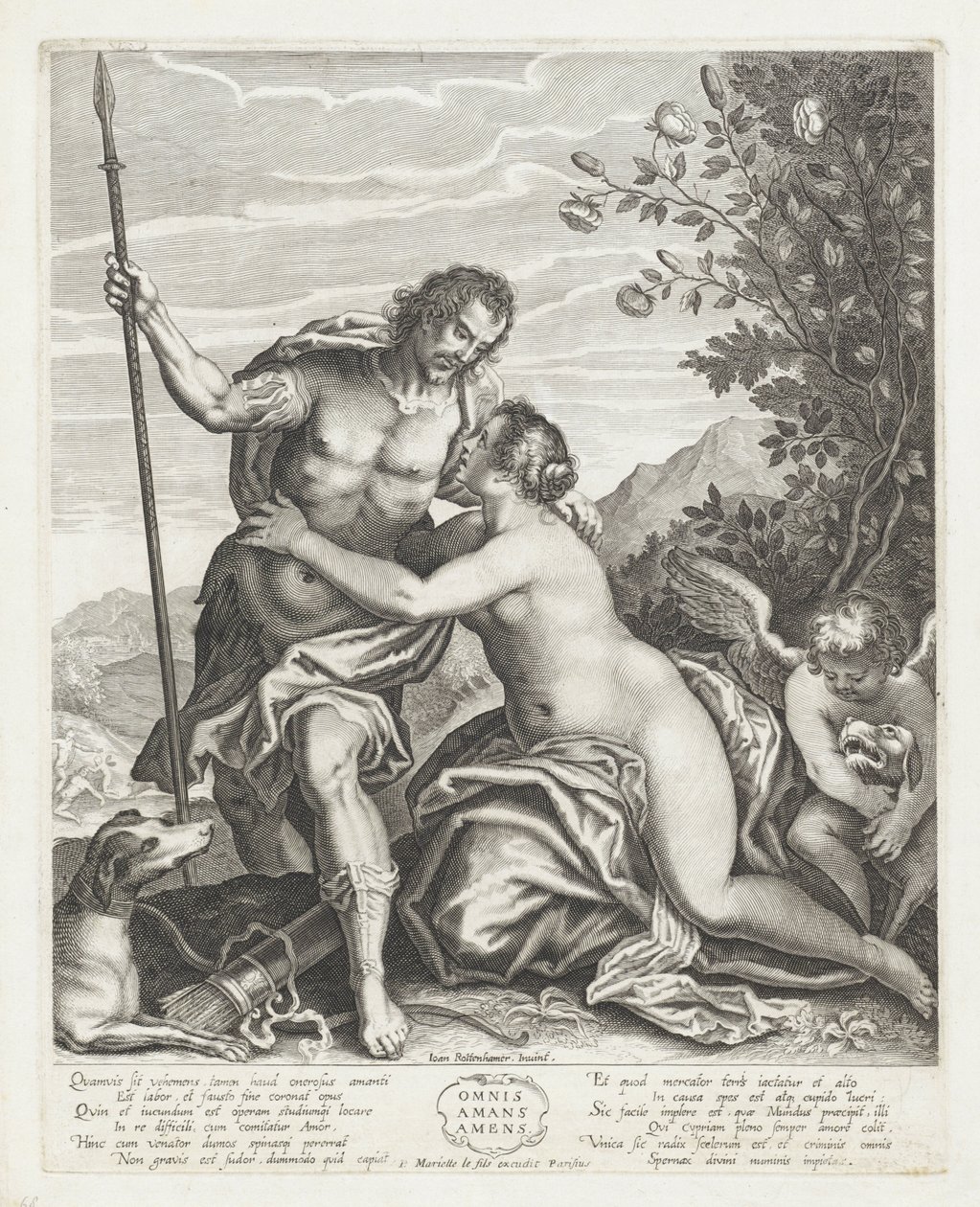 Venus forsøger at stoppe Adonis fra at jage af Anonymous