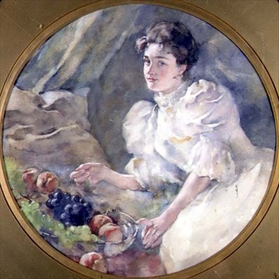 Arranging the Fruit, ca. 1885 (tondo) af Anonymous Anonymous