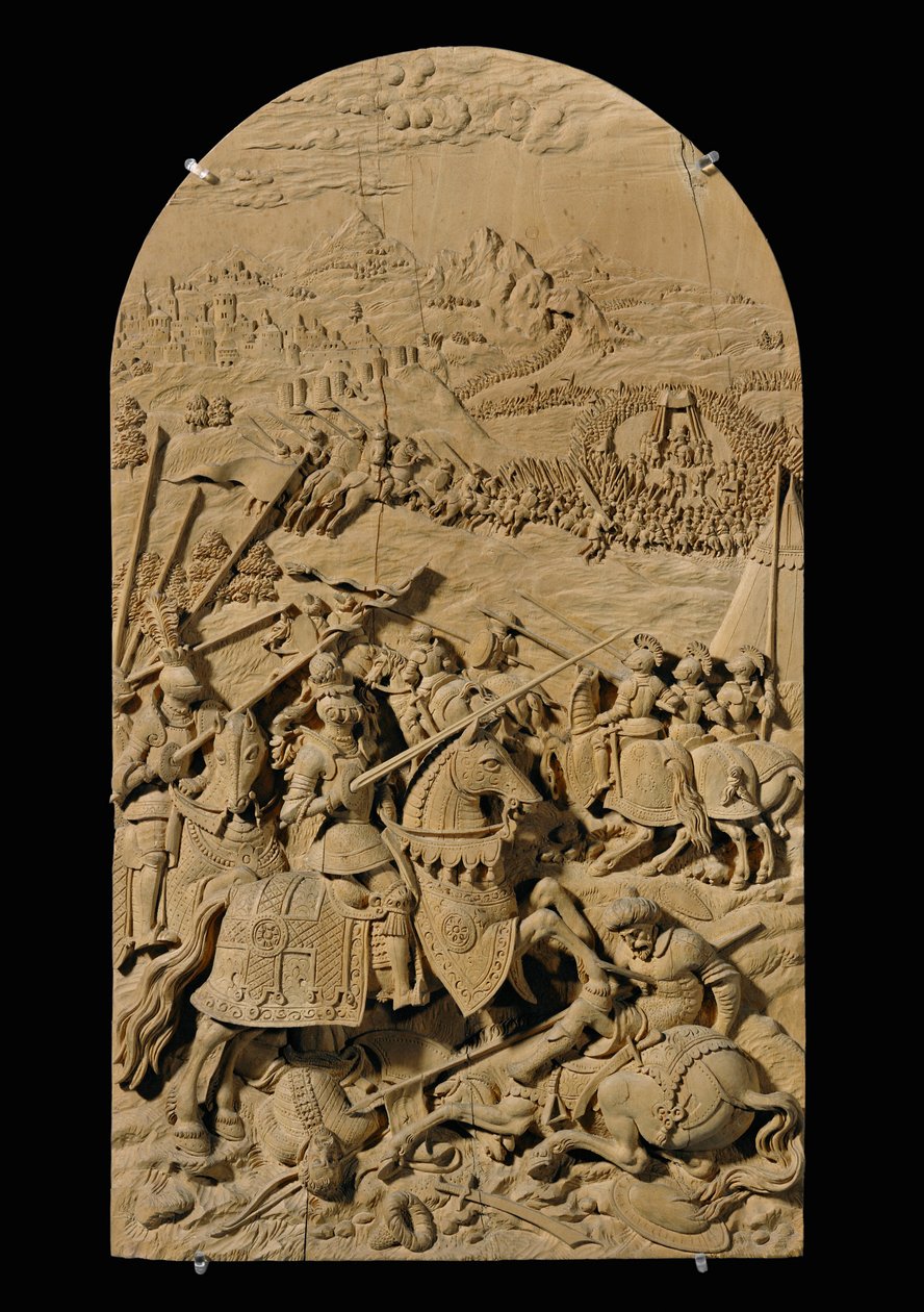 Otte udskårne relieffer, kirsebær ... (relief) af Anonymous Anonymous