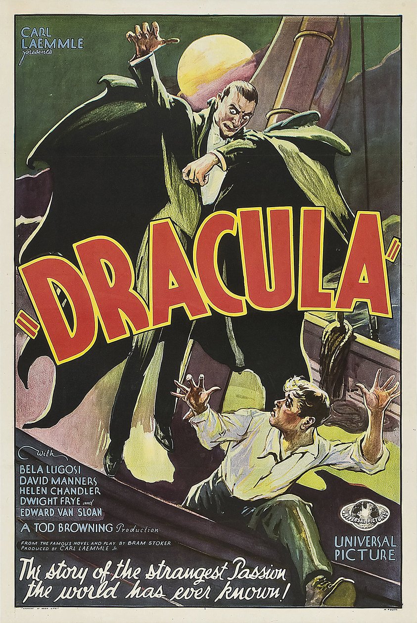 Filmplakat Dracula - Anonym. Farvelitografi af Anonymous Anonymous