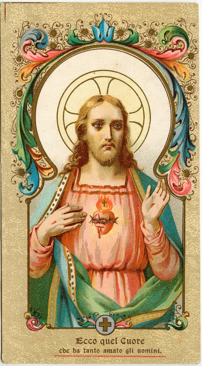 Fromme billede: Sacred Heart (chromolithography) af Anonymous Anonymous