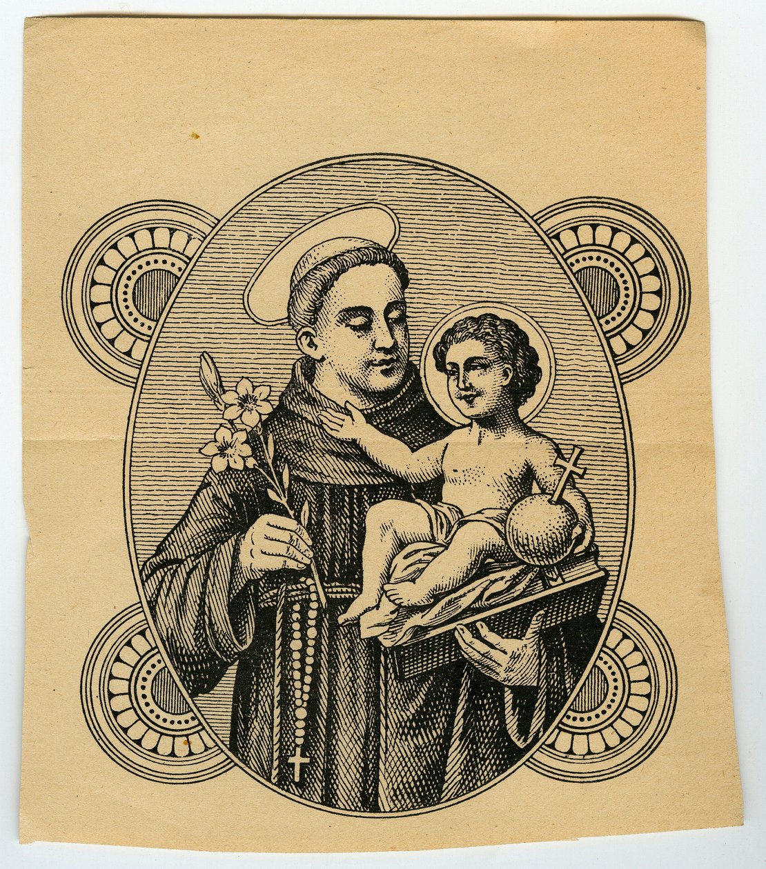 Fromme billede: Sankt Antonius af Padova (gravering) af Anonymous Anonymous