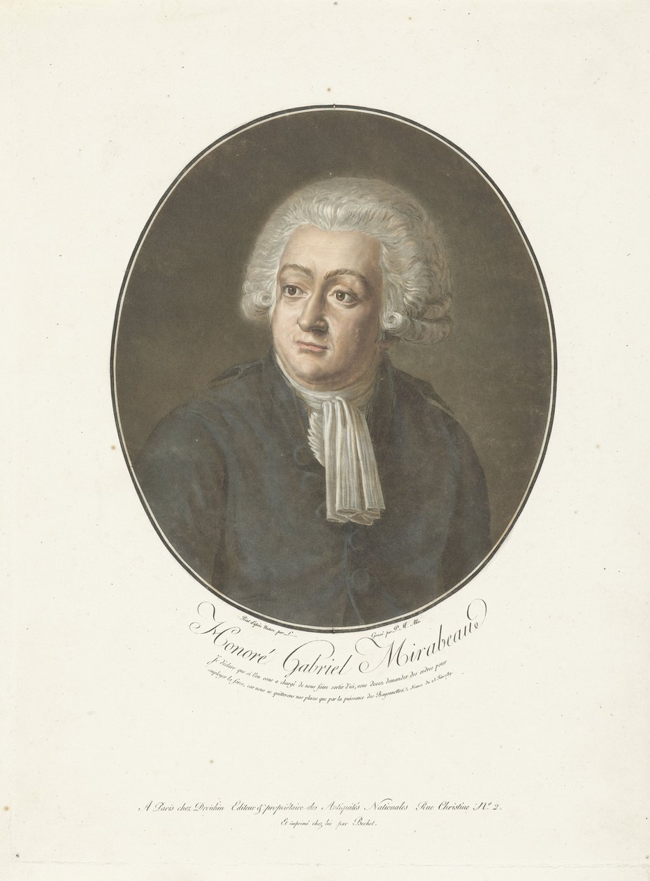 Portræt af Honoré Gabriel Mirabeau af Anonymous Anonymous