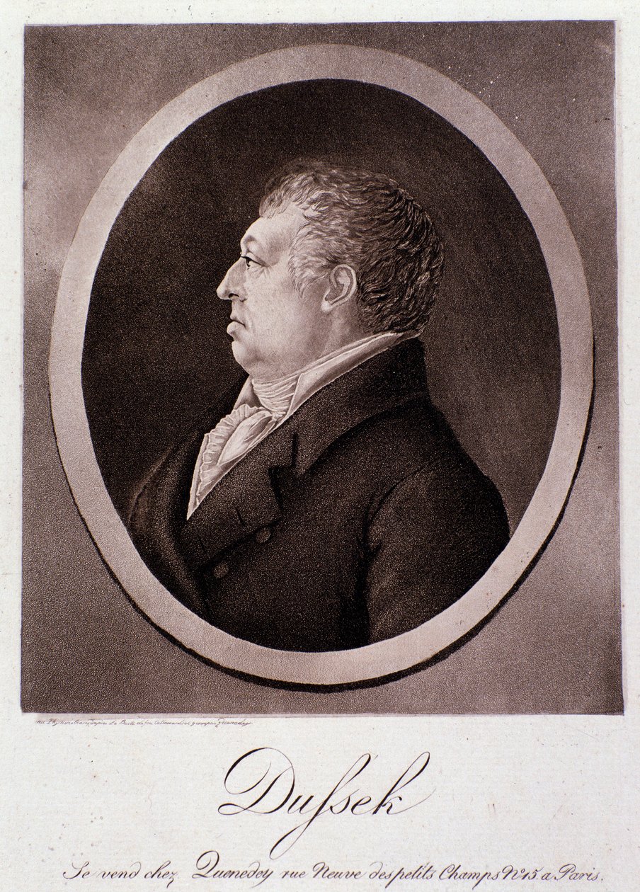 Portræt af Jan Ladislav Dussek (gravering) af Anonymous Anonymous