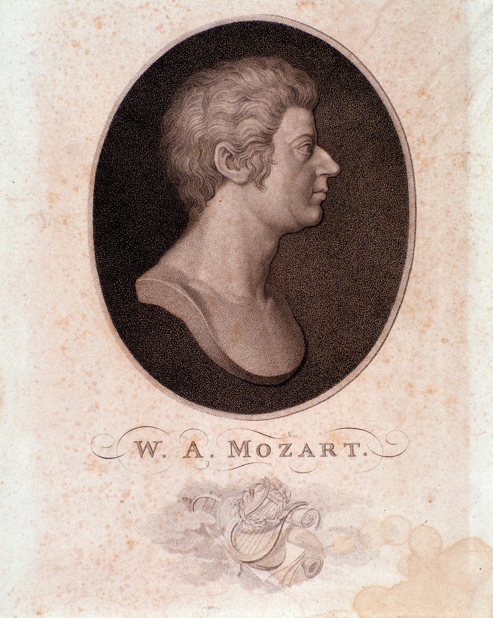 Portræt af Wolfgang Amadeus Mozart (gravering) af Anonymous Anonymous