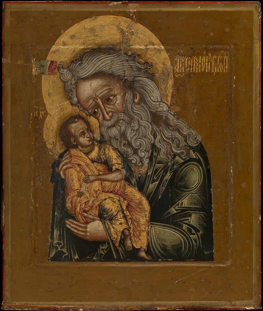 Gud-modtageren Simeon, 1800 af Anonymous Russian icon painter