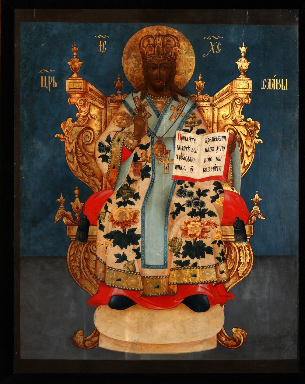 Frelseren på tronen, 1700-tallet af Anonymous Russian icon painter