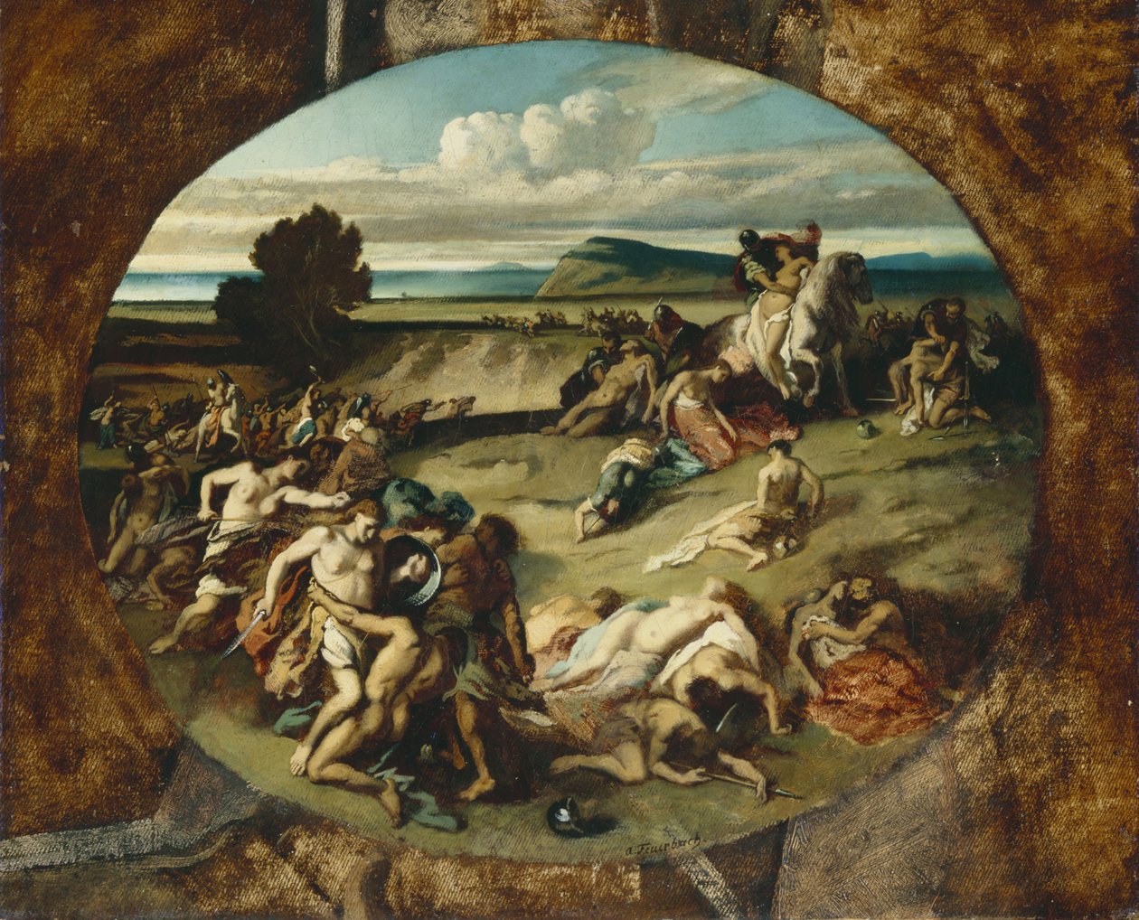 Slaget ved Amazonerne, 1857 af Anselm Feuerbach