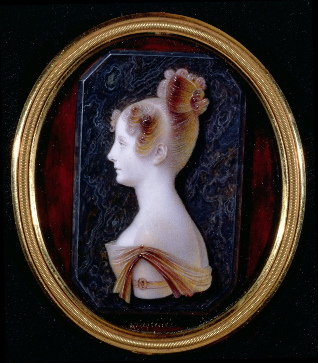 Portræt af prinsesse Elena Pavlovna, ca. 1820 (wc og gouache på emalje) af Anthelme Francois Lagrenee