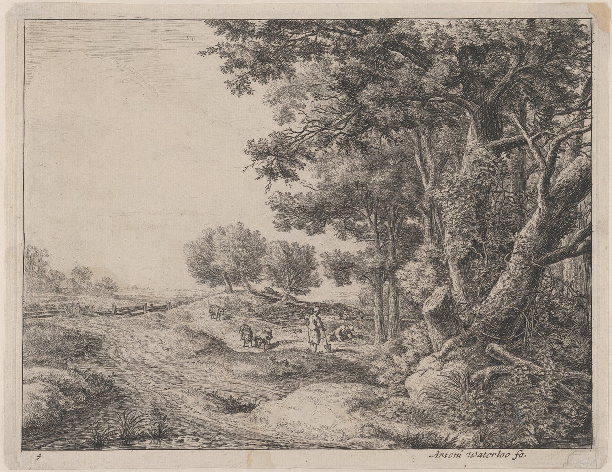 En bonde med skovl, 1600-tallet. af Anthonie Waterloo