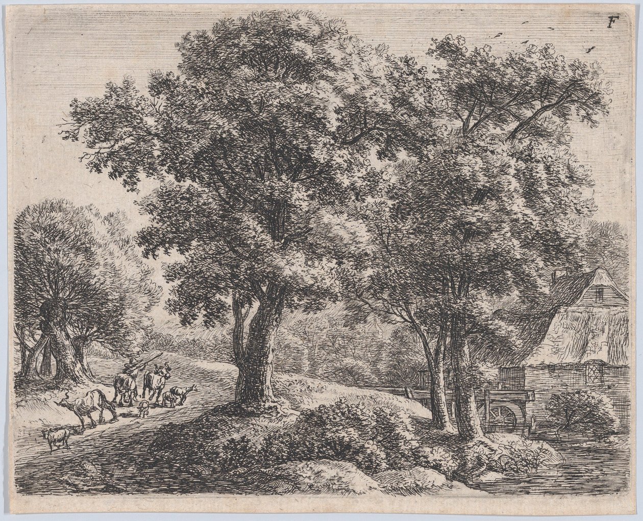 Hyrden og Møllen, 1600-tallet. af Anthonie Waterloo