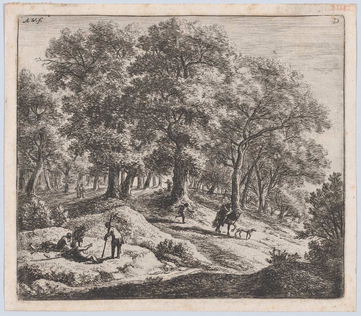 Jægerne, 1600-tallet. af Anthonie Waterloo