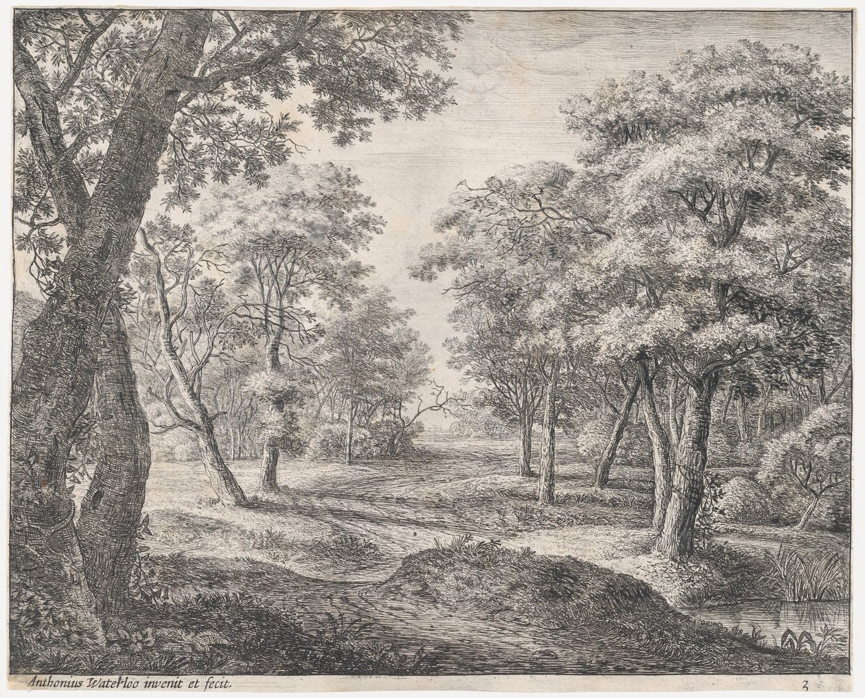 Vejen gennem skoven, 1600-tallet. af Anthonie Waterloo