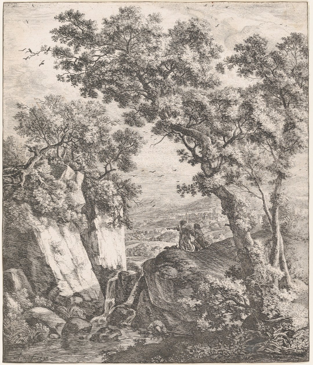 Tobias og englen, 1600-tallet. af Anthonie Waterloo