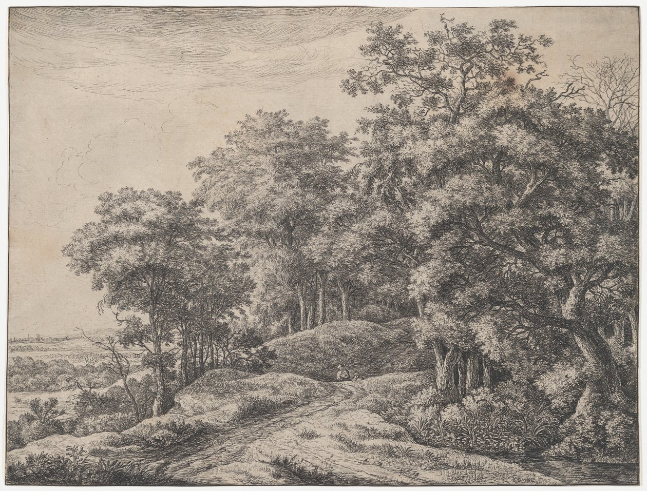 Two Men in a Hollow, 1600-tallet. af Anthonie Waterloo