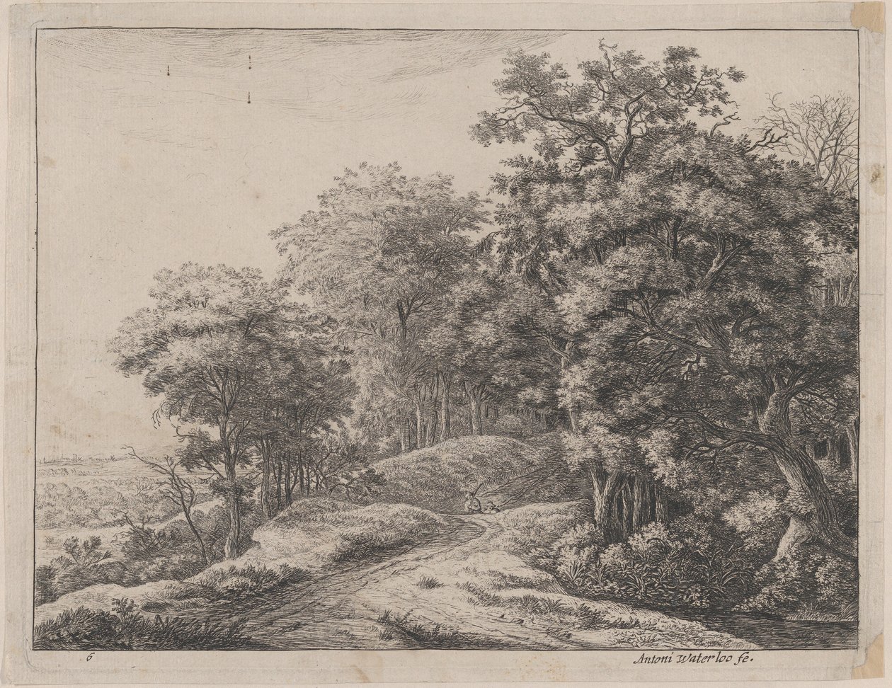 Two Men in a Hollow, 1600-tallet. af Anthonie Waterloo