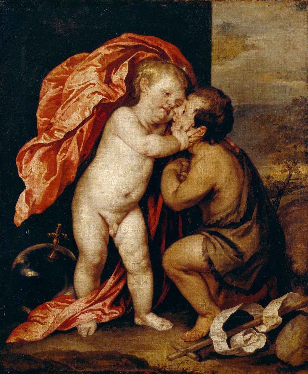 Spædbarnene Kristus og Johannes Døberen af Anthony van Dyck