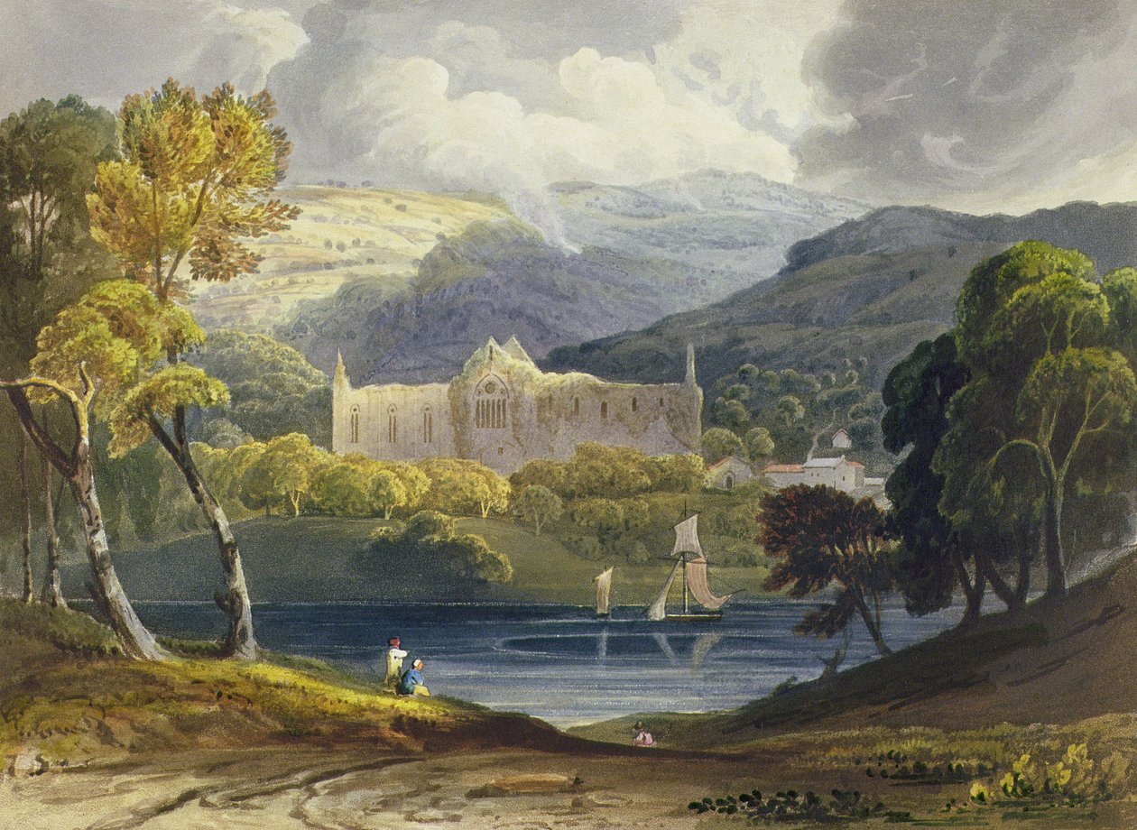 North View af Tintern Abbey fra 