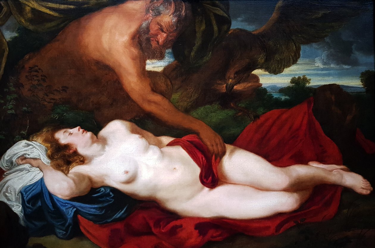 Jupiter som Satyr med Antiope af Anthony van Dyck