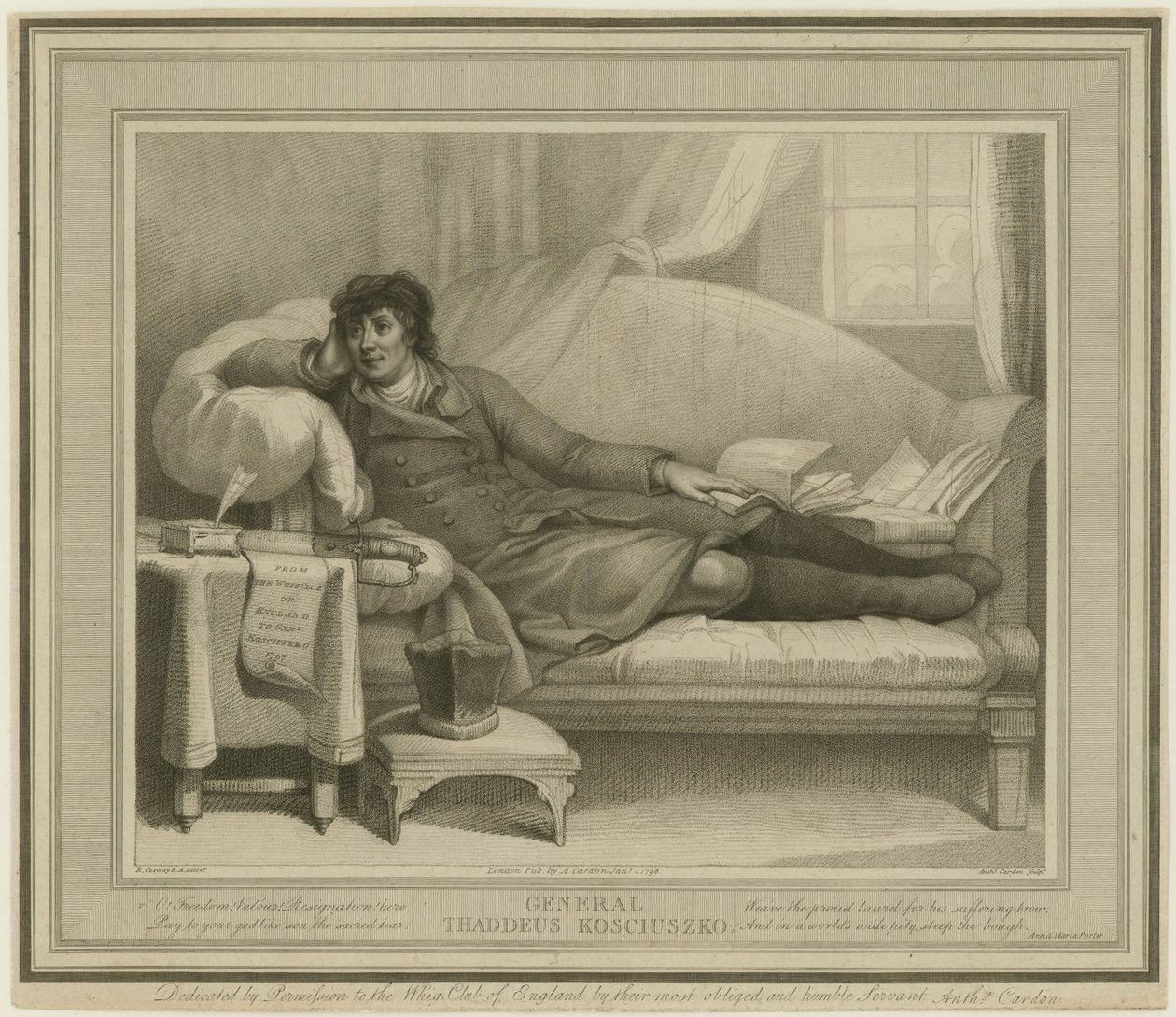 Tadeusz Kosciuszko 1746-1817, 1798. af Anthony Cardon