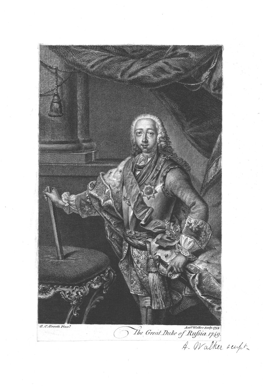 Den store hertug af Rusland, 1749, 1752. af Anthony Walker