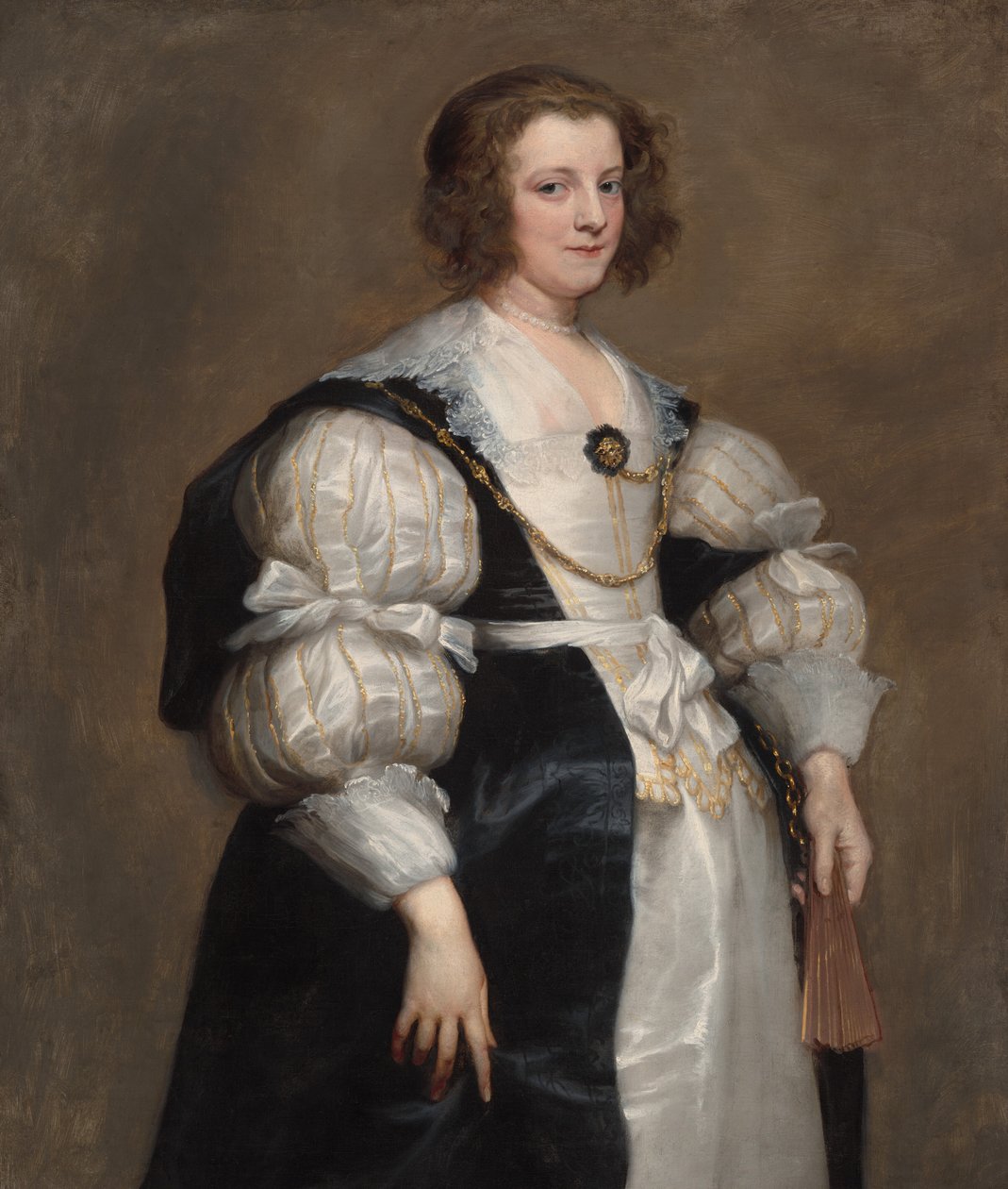 Dame med fan, ca. 1628. af Anthony van Dyck