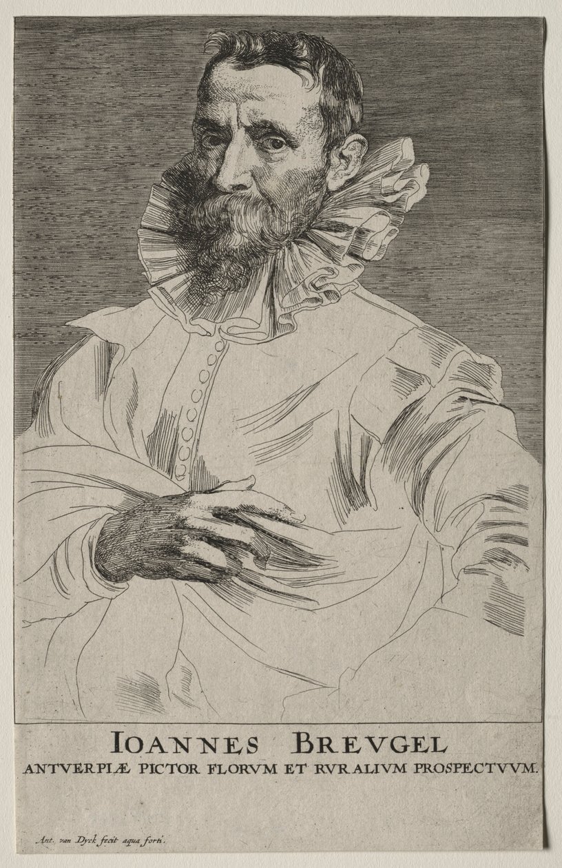 Portræt af Jan Brueghel. af Anthony van Dyck