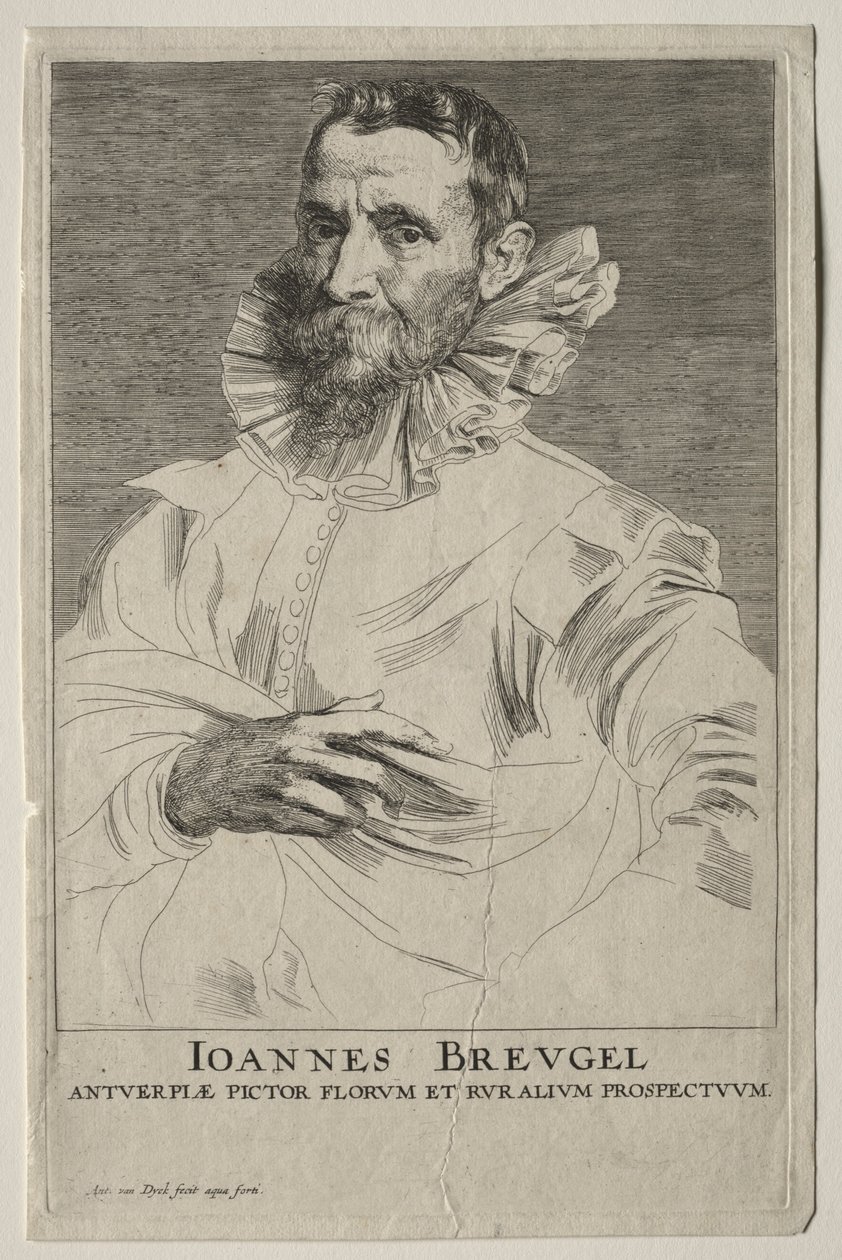 Portræt af Jan Brueghel. af Anthony van Dyck