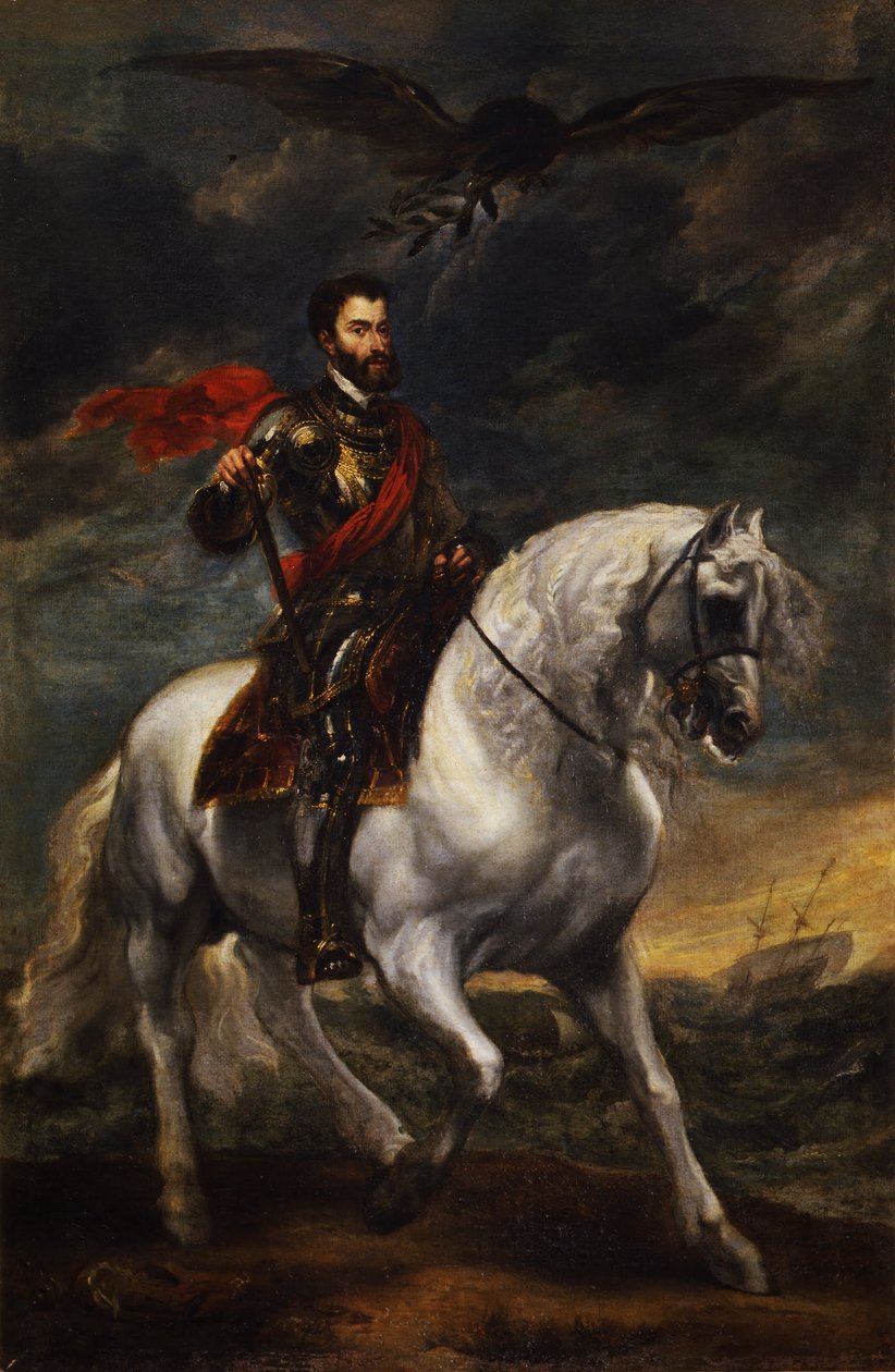 Rytterportræt af kejser Karl V. af Anthony van Dyck