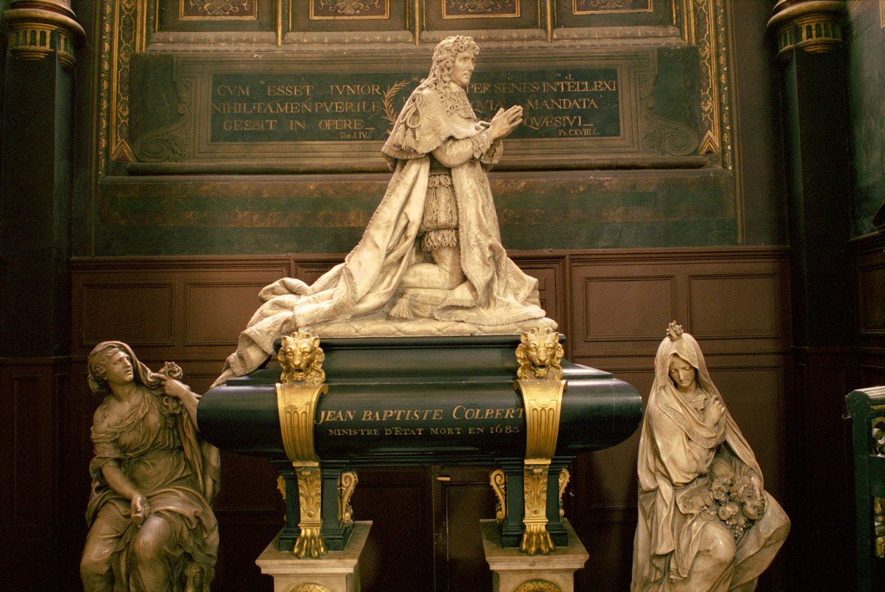 Grav af Jean-Baptiste Colbert de Torcy (1619-83) c.1685-87 (marmor og forgyldt bronze) (se også 248119 og 248120) af Antoine Coysevox
