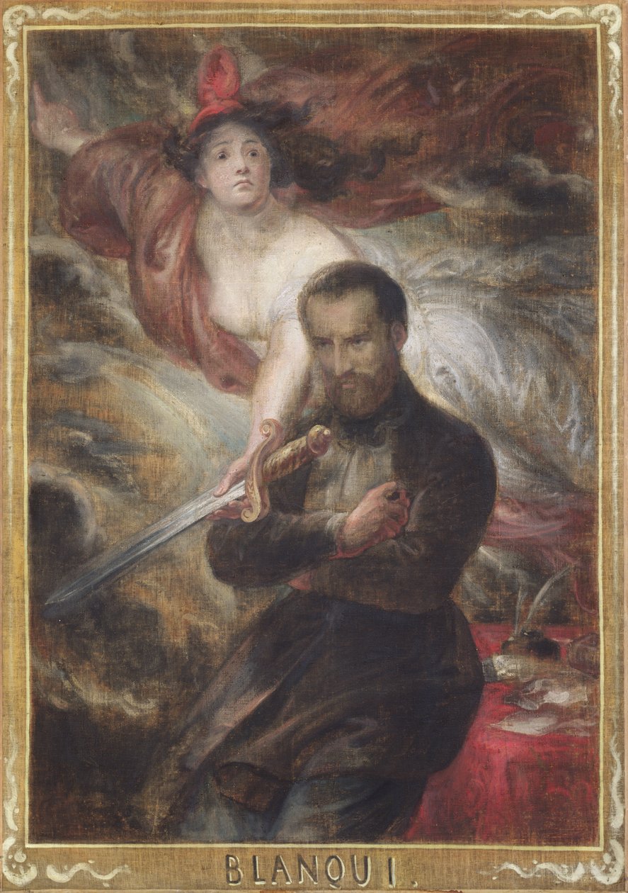 Portræt af Louis-Auguste Blanqui (1805-81) (olie på lærred overført til bord) af Antoine Wiertz