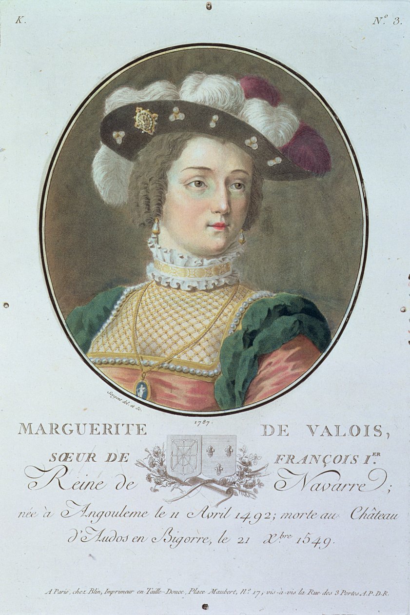 Portræt af Marguerite de Valois (1492-1549), 1787 af Antoine Louis Francois Sergent Marceau