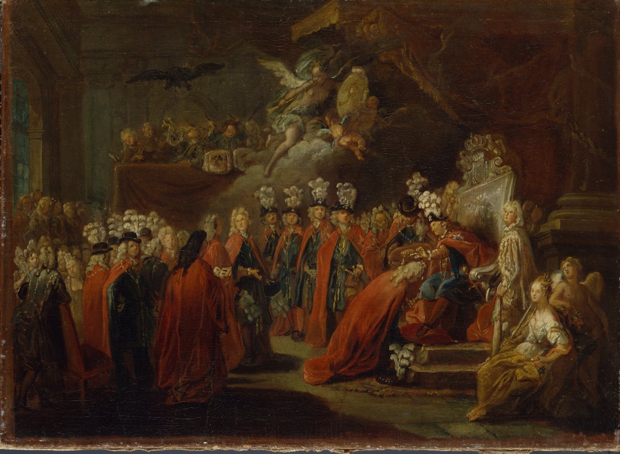 Grundlæggelse af Den Sorte Ørneorden af Antoine Pesne