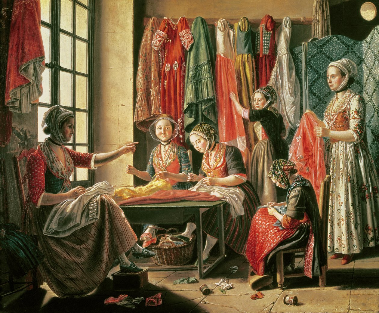 Couturiers værksted, Arles, 1760 af Antoine Raspal