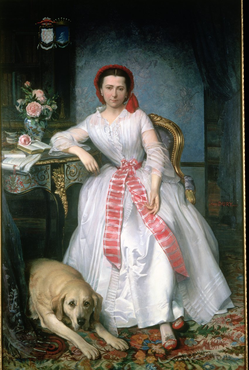 Josephine Bowes (1825-74) af Antoine or Tony Dury