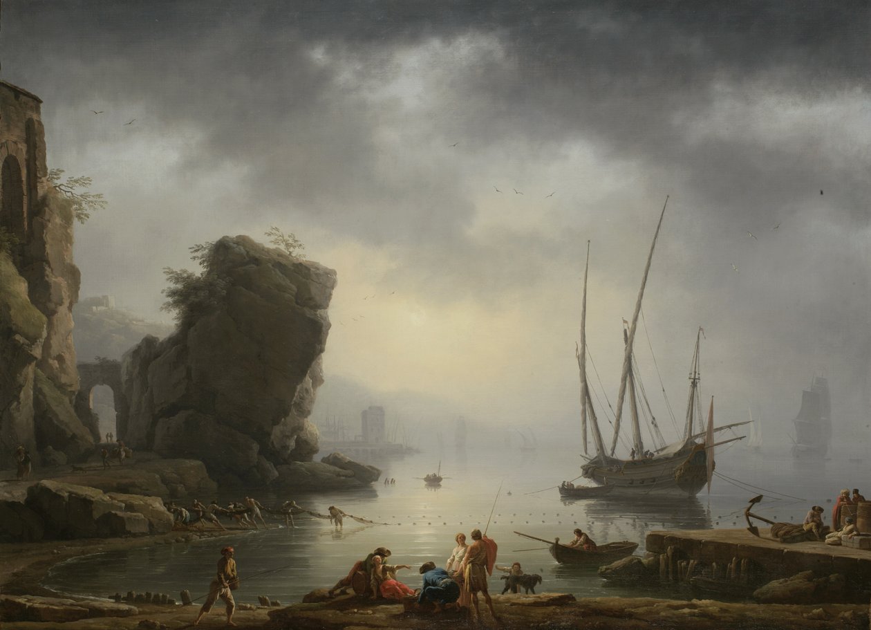 Middelhavets kystscene, 1746 af Antoine Charles Horace Vernet