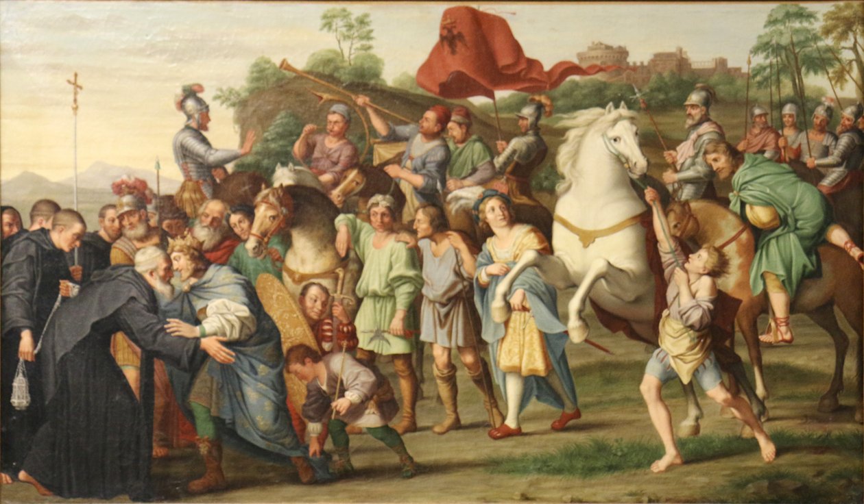 Sankt Nil møder kejser Otto. af Antoine Dieu