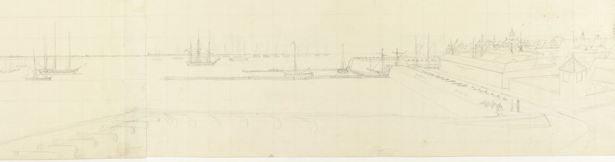 Udsigt over Vlissingen-vejgården af Antoine Ignace Melling