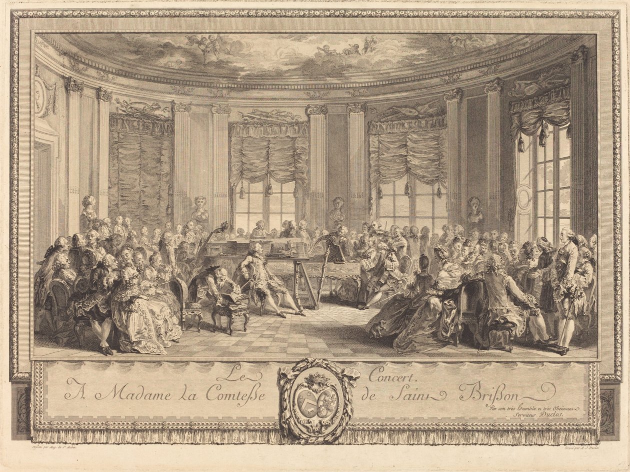 Koncerten af Antoine Jean Duclos after Augustin de Saint Aubin