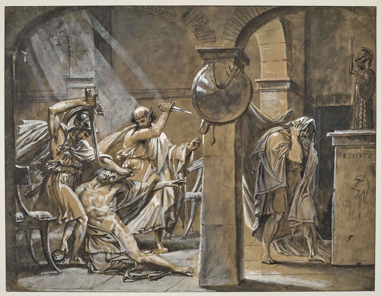 Timophanes død, 1842. af Antoine Jean Gros Baron