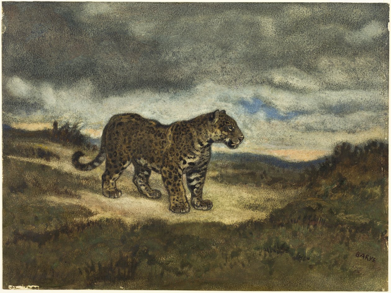 Jaguar stående af Antoine Louis Barye