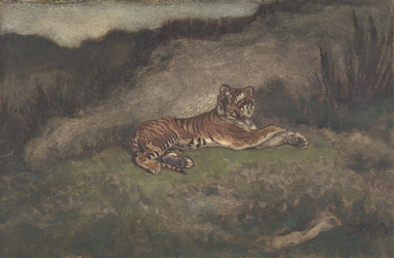 Tiger, 1810-75. af Antoine Louis Barye