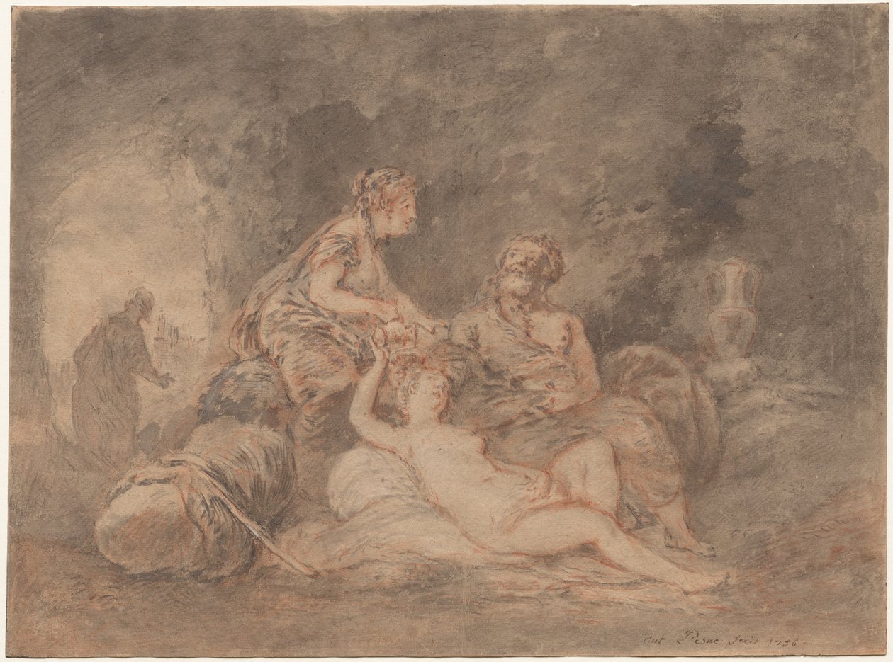 Lot og hans døtre, 1756. af Antoine Pesne