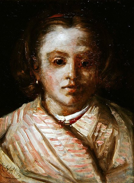 Portræt af et barn af Antoine Vollon