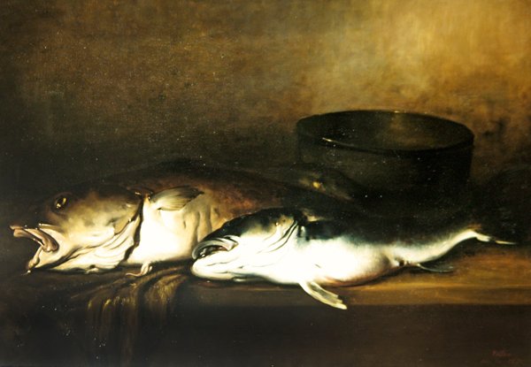 Havfisk, ca. 1870 (olie på lærred) af Antoine Vollon