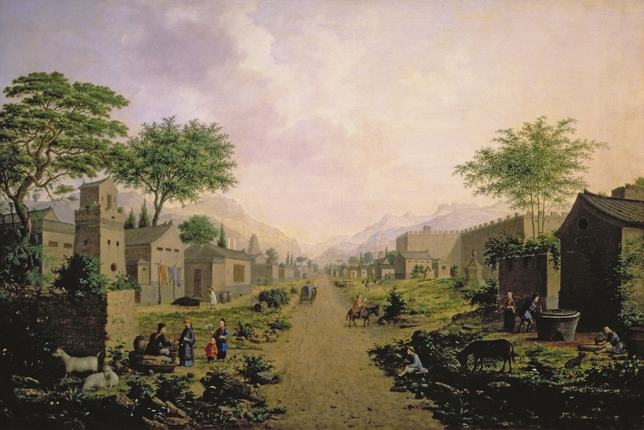 En by i Kina, 1864 af Anton Mikhailovich Legashov